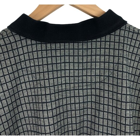 Crossings Mens Size XL Black & Brown Plaid Short Sleeve Polo Shirt - Picture 6 of 11